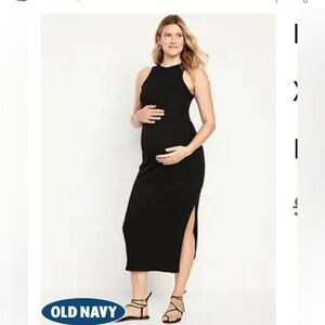 Old Navy Maternity Ribbed Racerback Dress Size Small Black